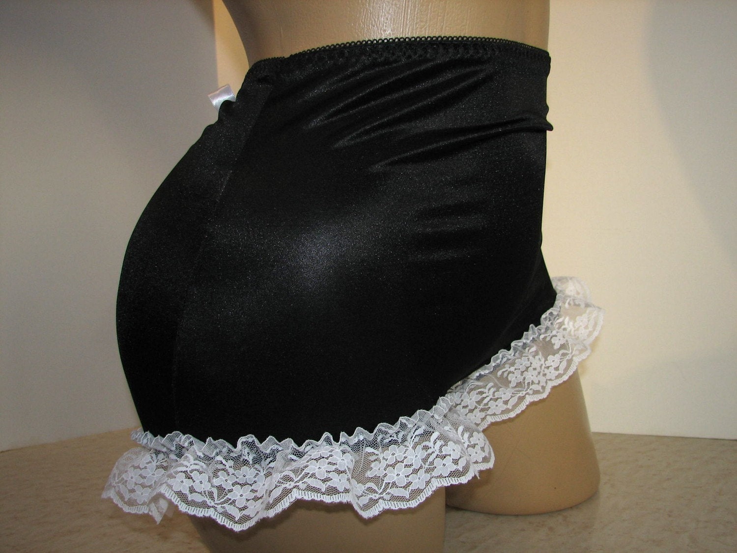 FRENCH MAID BLACK Gathered Bum Butt Hugging Seam and by EddieJames