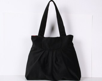 Velvet bag, Shoulder Bag ,Everyday Purse, Tote bag, Black velvet