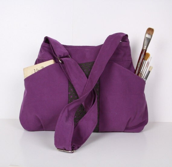 Items similar to Purple shoulder bag, Messenger bag ,Diaper , Everyday ...