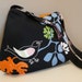 Every day bag , adjustable strap,canvas,black,bird on branch