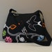 Every day bag , adjustable strap,canvas,dark blue,bird on branch