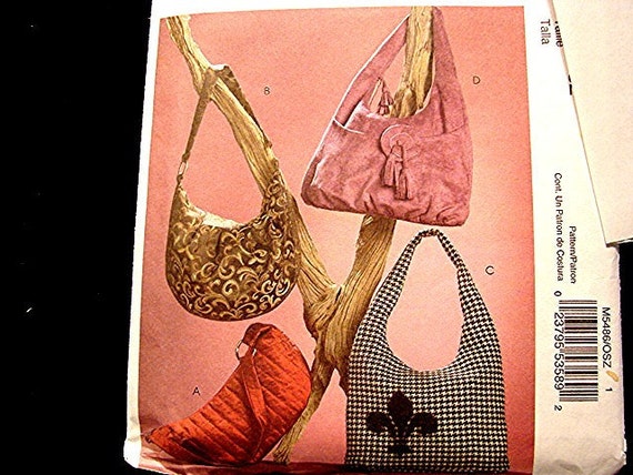 McCalls Purse Sewing Pattern Hobo Bags Handbag 4 styles UNCUT