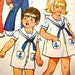 Vintage 1970s Simplicity Toddler Boys Jumpsuit Girls Sailor Dress Pattern size 2 UNCUT