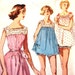 Vintage Simplicity 1950s Misses Nightgown Pattern size 16 Short Baby Doll Nightie