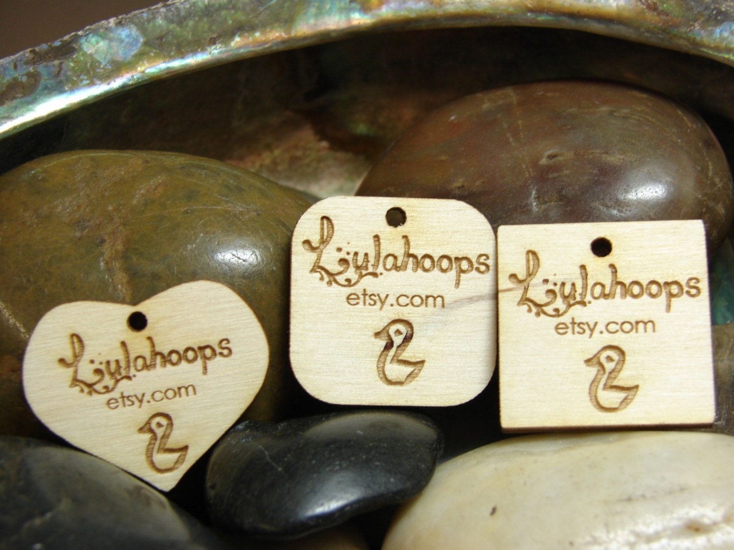 Custom cut and engraved wood hang tags or sew on by rememberwynn