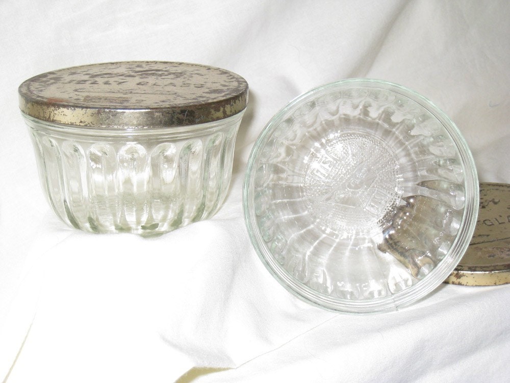 Vintage Glass Jelly Jars with Lids Kerr