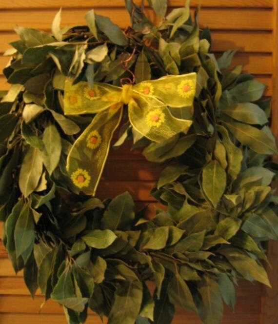 Fresh Organic Edible Bay Leaf Wreath.