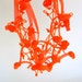 neon necklace, tangerine orange, spring fashion, flame necklace, rubber jewellery, modern necklace, avant garde jewelry, neon jewelry
