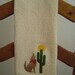 BEIGE Terry Cloth Hand Towel with Embroidered SOUTH WEST Coyote, Cactus, and Moon