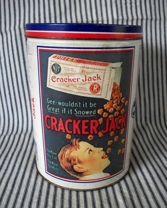 Vintage Cracker Jack Tin Advertising Tin Collectible Tin
