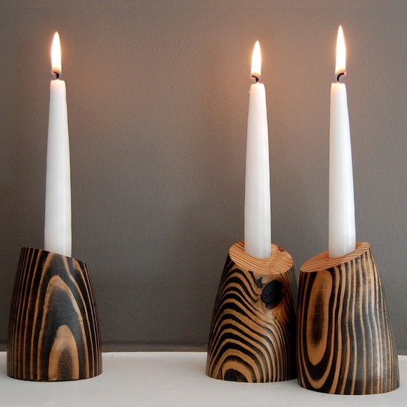 Items similar to 1 BILLIE - Decorative Wood Candle Holder ...