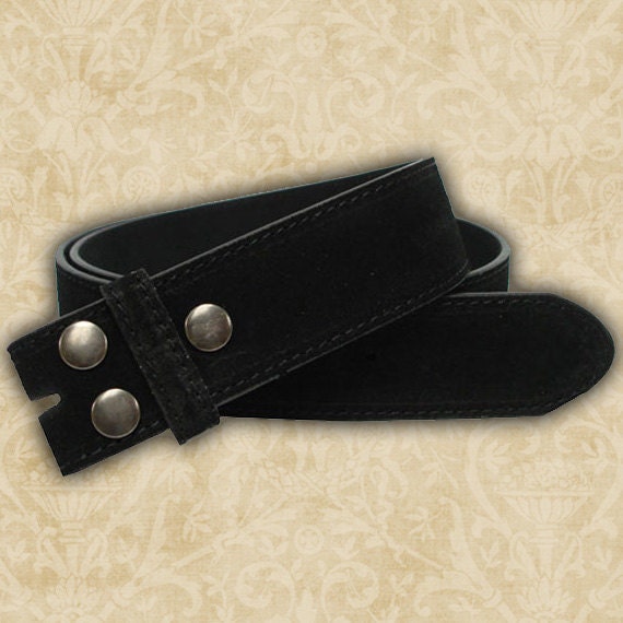 1 Belt Strap Black or Brown Suede Snap Keeper Belt for