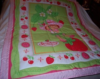 Handmade Baby Strawberry Shortcake Cotton Baby/Toddler Quilt-Newly Made