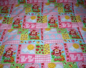 Handmade Baby Strawberry Shortcake Patchwork Flannel Baby/Toddler Quilt-Newly Made 2016