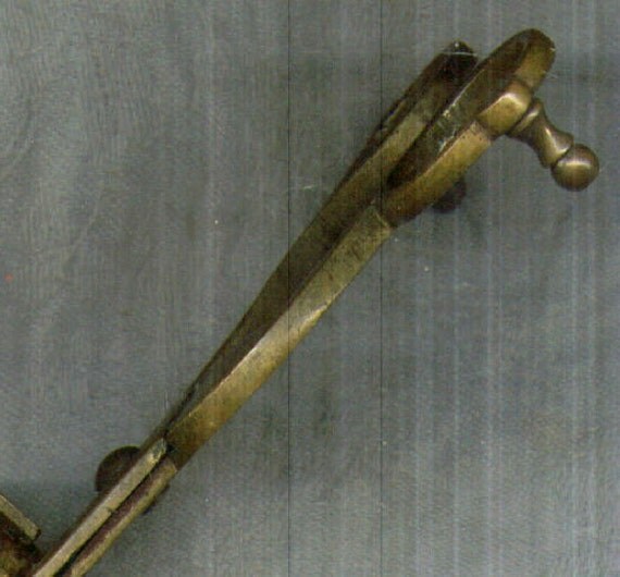 Antique Candle Wick Snipper Snuffer Scissors Old Brass