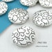 Pewter Beads Large Disk Silver Tone (PWT 553) blueecho 5 pcs
