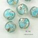 Silver Wave Coin Beads Lampwork Glass (FC 114) blueecho 3 pcs