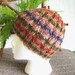 Wool Soy Cabled Beanie. Very Soft Hand Knitted Cap. Earth Tones. Brown. Slate. Copper.