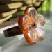 SALE-Tawny-Topaz Czech Glass and Brass Ring