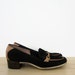 vintage 60s shoes, black and tan loafer heels, size 9.5 or 10
