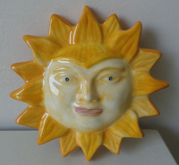 Ceramic Sun Wall Hanging Plaque Decoration by 4CraftSisters