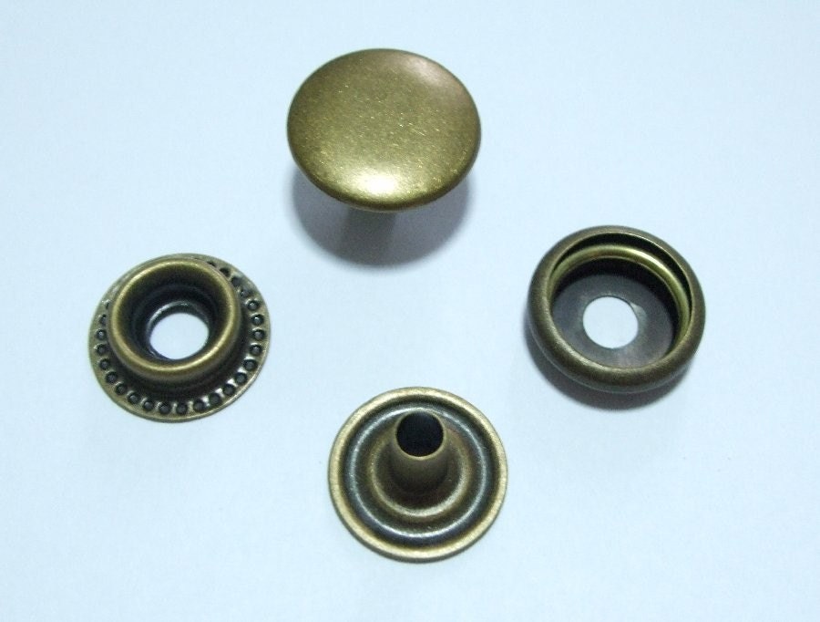 20 sets of 15mm Antique Brass Snap Fasteners