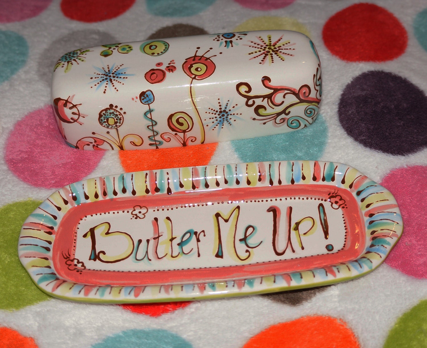 Hand Painted Colorful Butter Dish Toy Story To Infinity