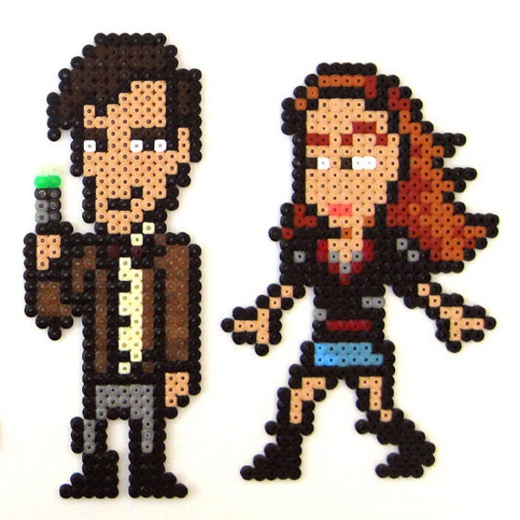 Doctor Who and Amy Pond Fridge Magnet Set by Arcade Art