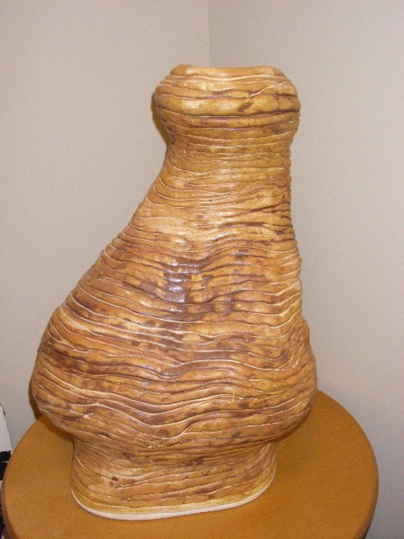 Items similar to CERAMIC VASE BROWN SAND CONTEMPORARY ABSTRACT ART on Etsy