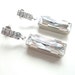 Bridal Jewelry - Rectangle Rhinestone and Swarovski Crystal Teardrop Earrings - Hollywood Starlet Earrings
