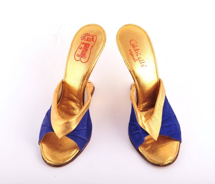 Vintage Shoes 60s Cantilever Heel Mules Shoes sz. 5