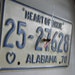 1970 Alabama Heart of Dixie License Plate Tag Clock