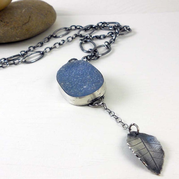 Sterling silver long pendant with handmade by gemheavenjewellery