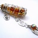 Charm Pendant Necklace Southwest Design Wire Wrapped Amber