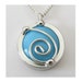 Turquoise Glass Pendant Necklace Spiral