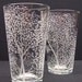 2 Pint Glasses Hand Engraved . 'Branches and Leaves' . Featured On The Front Page . Wedding Party Gift