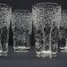 4 Pint Glasses Hand Engraved . 'Branches and Leaves' . Bridesmaid and Groomsmen Gift