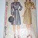 Vintage 40s Dress Pattern Simplicity 4809 Size 16 Bust 34