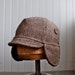 Brown wool tweed bike cap with ear flaps: mens ear flap hat, womens ear flap hat - small
