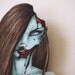 Zombie Girl Laser Cut Wood Brooch