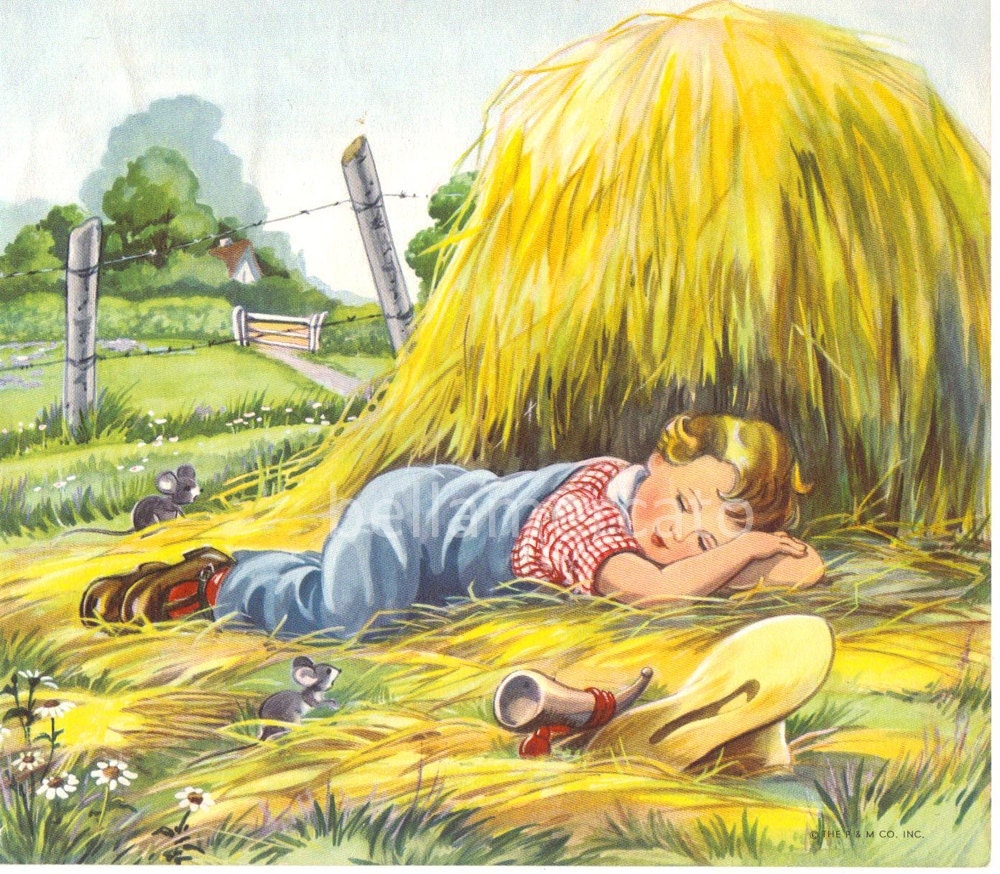 Little Boy Blue Mother Goose Nursery Rhymes Illustration by