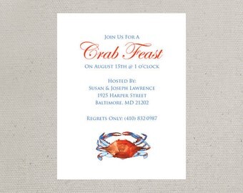 Maryland Blue Crab Invitations