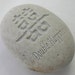 Double Happiness Chinese Symbol Engraved White Stone Ocean Rock