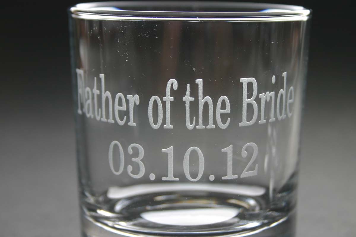 Custom Etched Rocks Glass Set of 4 Personalized by MonkeysJewels