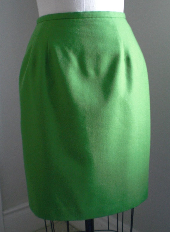 Vintage Lime Green Pencil Skirt Harve Benard