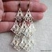 EGGSHELL-Large Cream Filigree Chandelier Waterfall Earrings