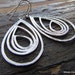 SUSANNA-Matte Silver Layered Teardrop Hoop Earrings