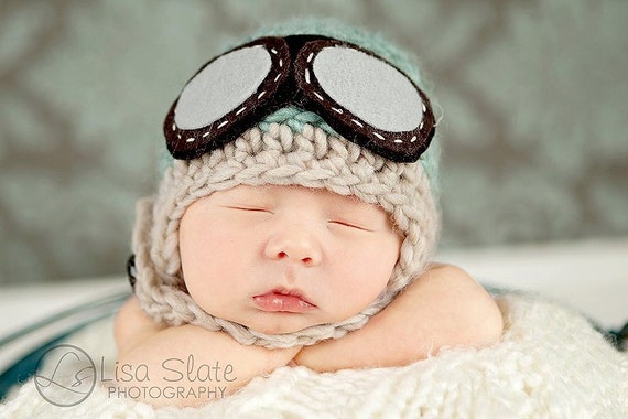 Baby Pilot Hat Newborn 12 month MULTIPLE SIZES Aviator