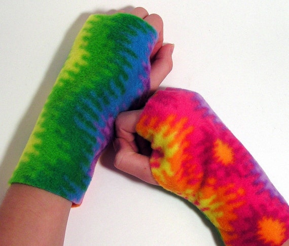 Rainbow Fleece Fingerless Gloves for Kids PLEASE SPECIFY SIZE