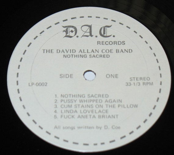 David Allan Coe Band Nothing Sacred LP Vinyl by That70sShoppe